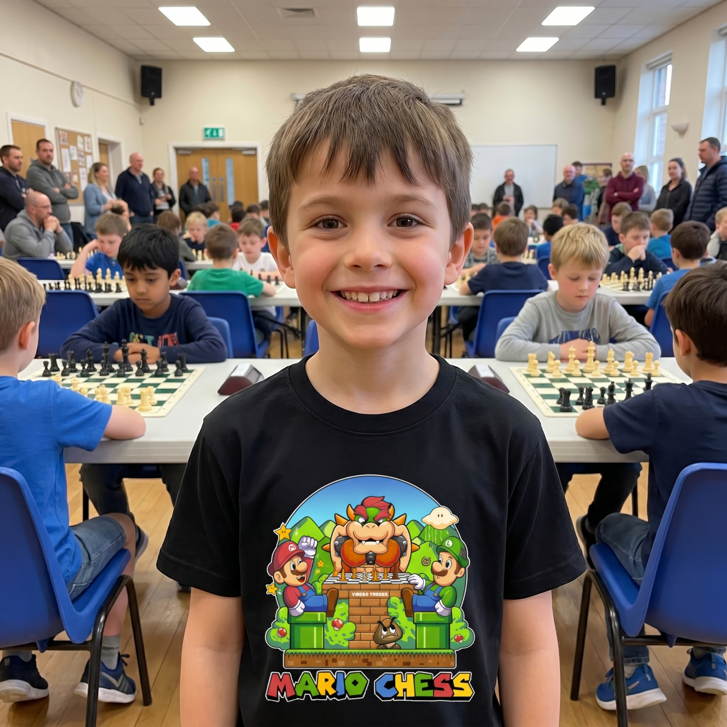 Polera Mario Chess - Niños