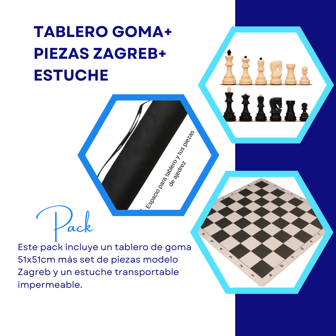 Tablero de Goma + Piezas Zagreb + Estuche