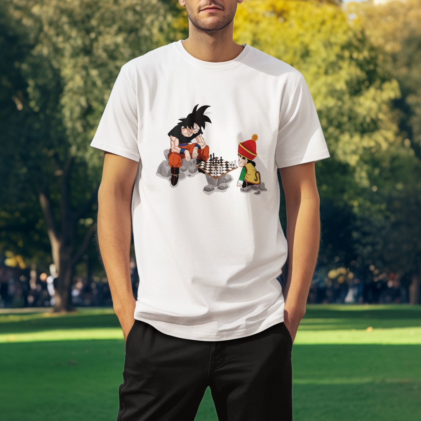 Polera Goku y Gohan Jugando Ajedrez