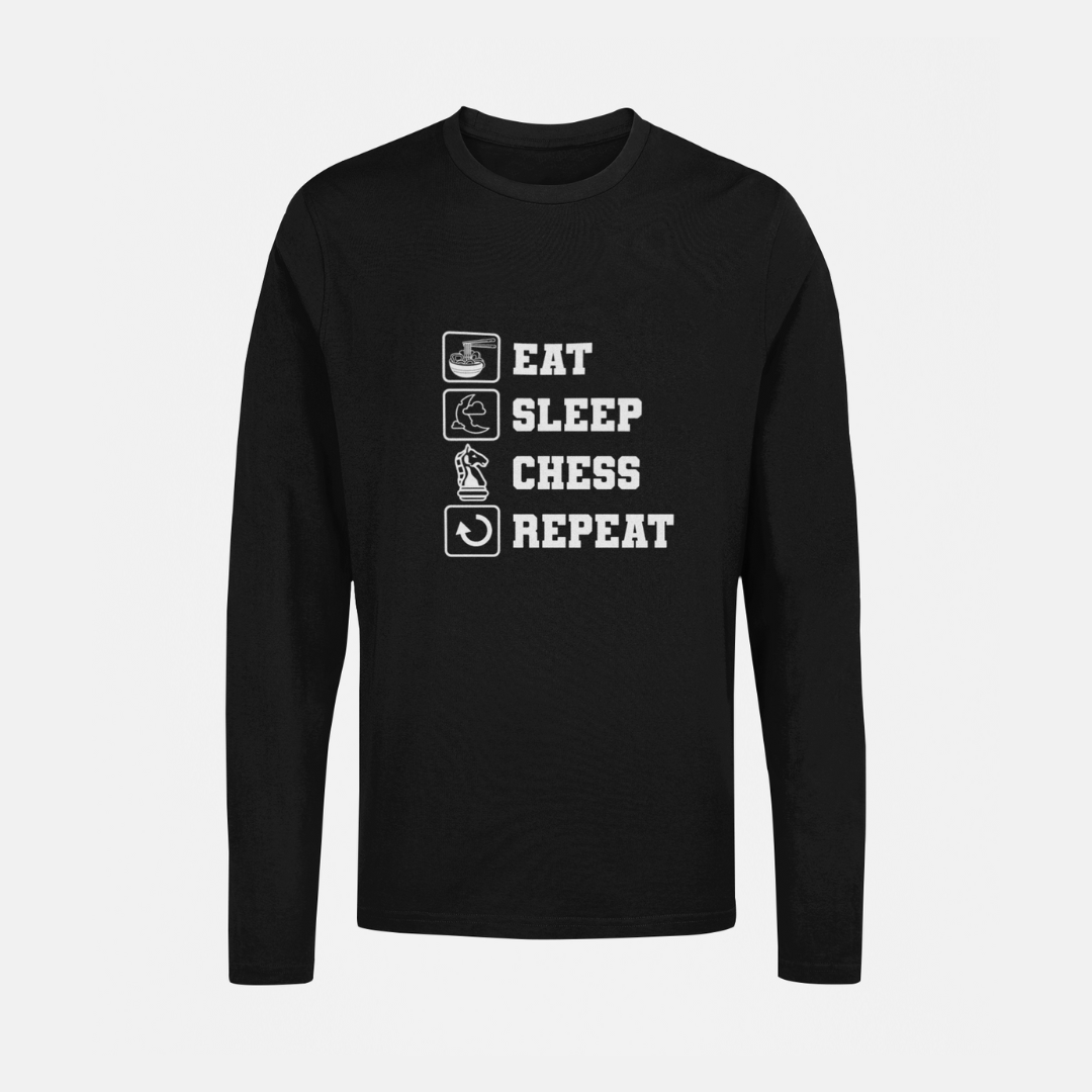 Polera manga larga Eat-Sleep-Chess