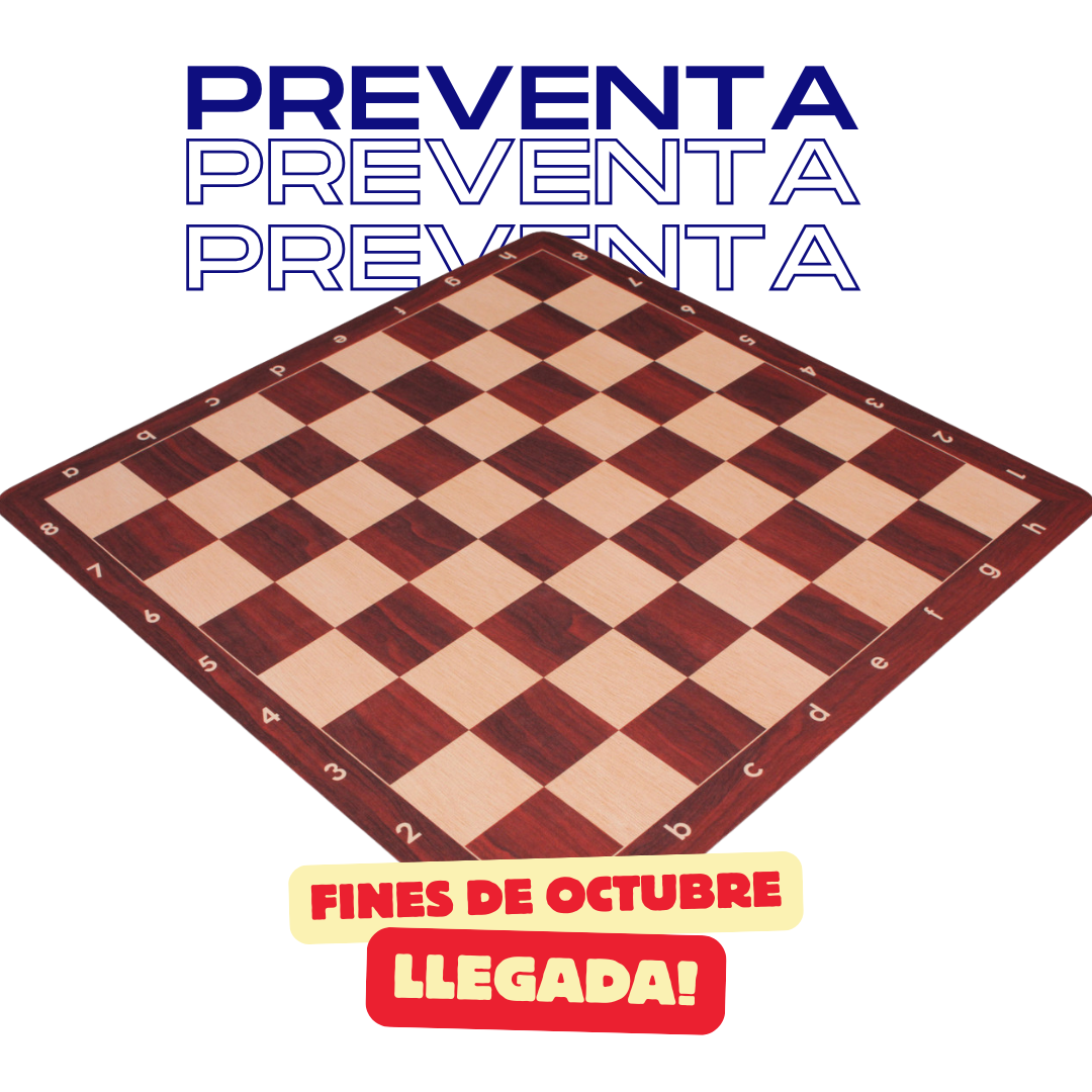 🏁 Tablero de Ajedrez de Goma Diseño Madera Rosewood – 51x51 cm