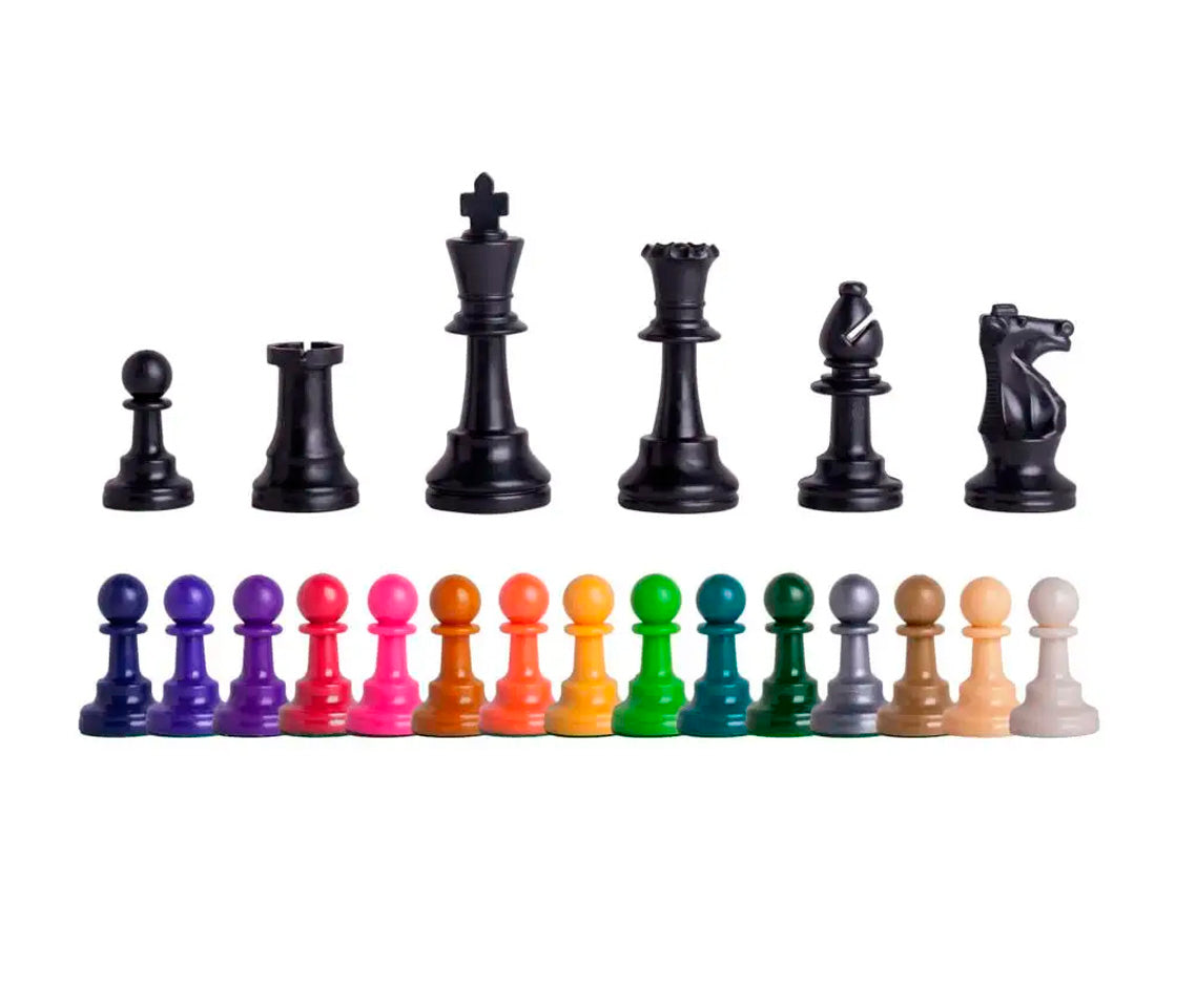 ♟️ Piezas de Ajedrez de Colores — Set de 17 Piezas (con Reina Extra)