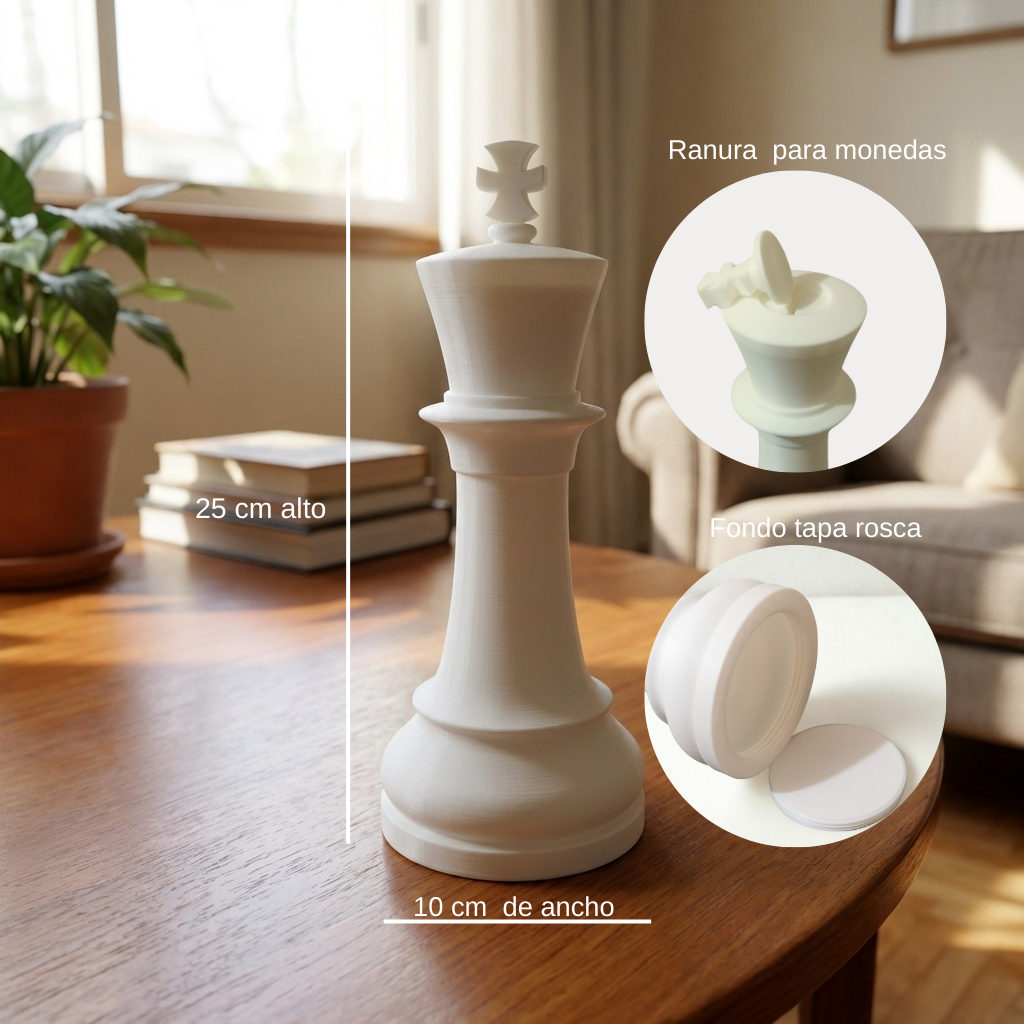 Alcancía Rey de Ajedrez Decorativa 25cm