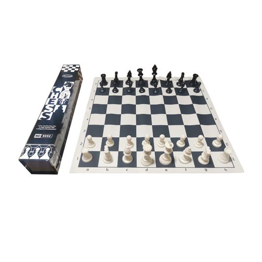 Set de Ajedrez Clásico con Tablero de Vinilo 51x51 cm