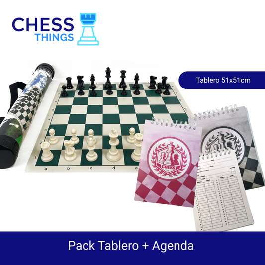 ♟️ Pack Tablero + Agenda de Ajedrez – Entrena, anota y mejora tu juego