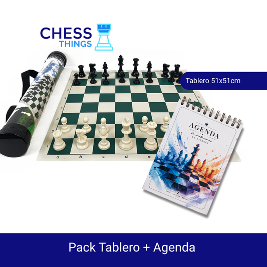 Pack Tablero + Agenda de Ajedrez – Entrena, anota y mejora tu juego