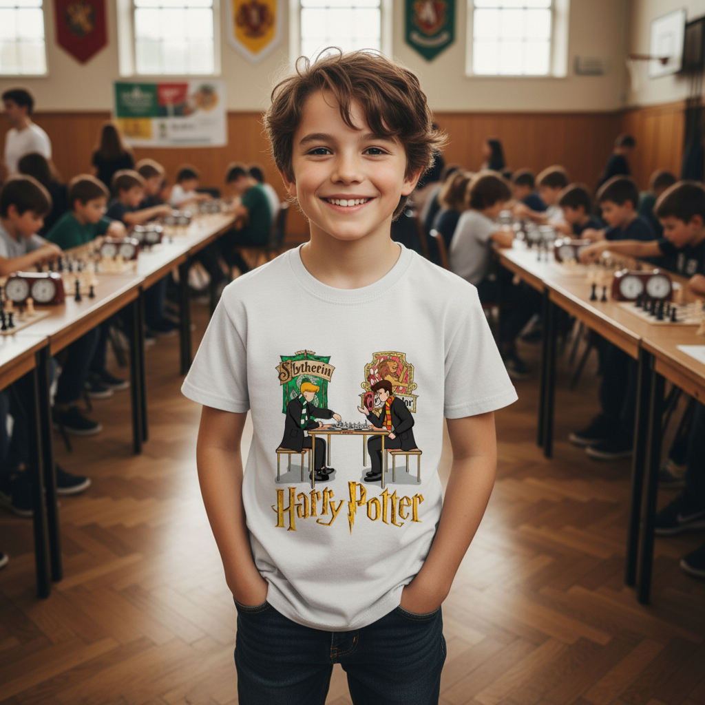 Polera Harry Potter Chess 100% Algodón