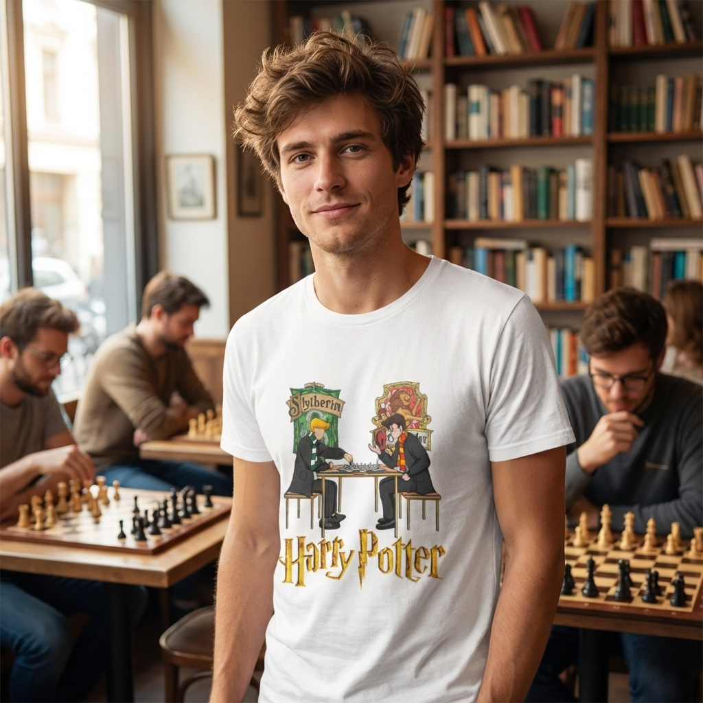 Polera Harry Potter jugando Ajedrez